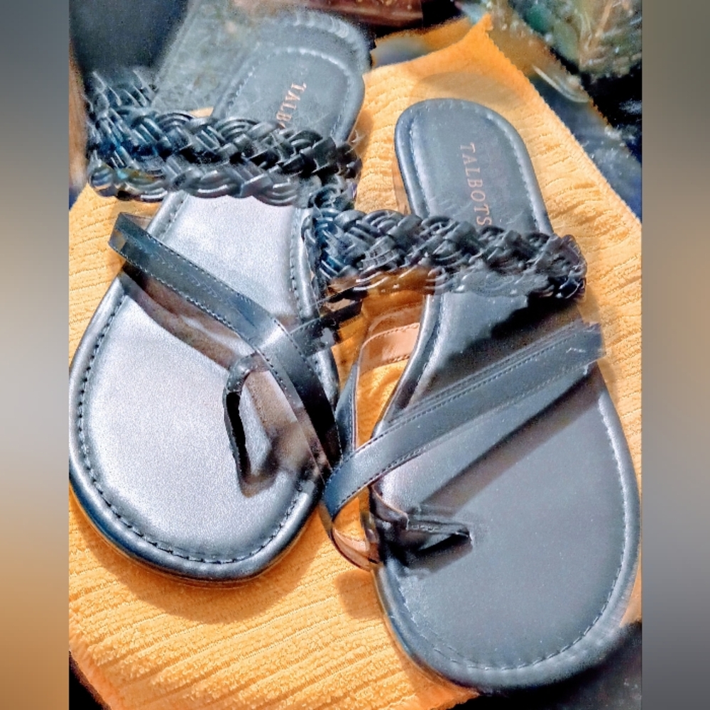 Talbot Navy Blue  Leather size 11 in New like condition Summer Breeze sandals..